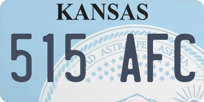 KS license plate 515AFC