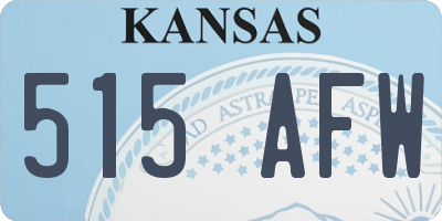 KS license plate 515AFW