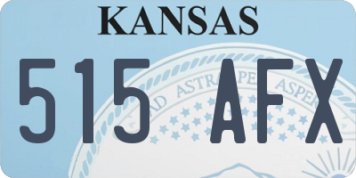 KS license plate 515AFX