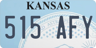 KS license plate 515AFY