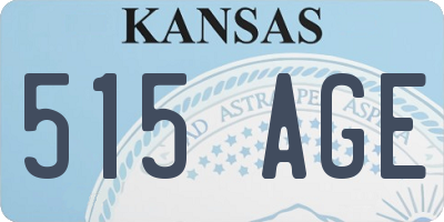 KS license plate 515AGE