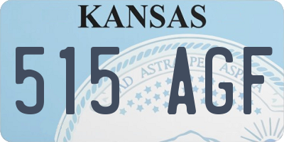 KS license plate 515AGF