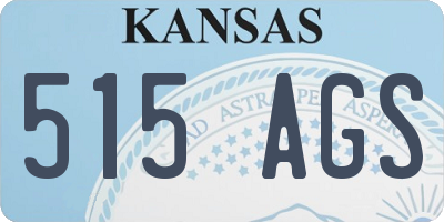 KS license plate 515AGS