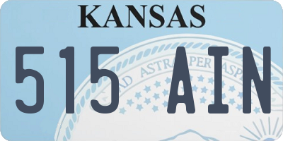 KS license plate 515AIN