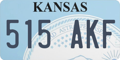 KS license plate 515AKF
