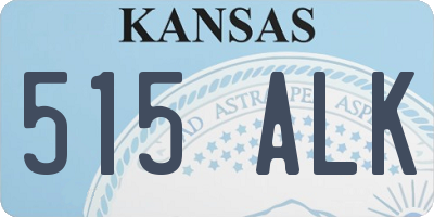 KS license plate 515ALK
