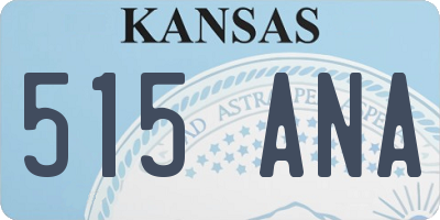 KS license plate 515ANA