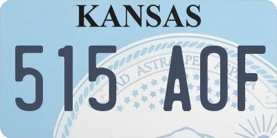 KS license plate 515AOF