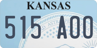 KS license plate 515AOO