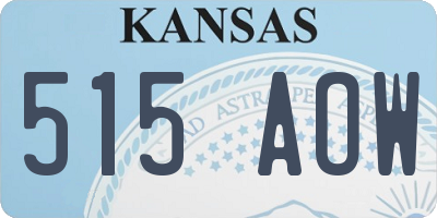 KS license plate 515AOW