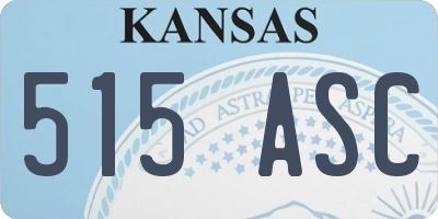 KS license plate 515ASC