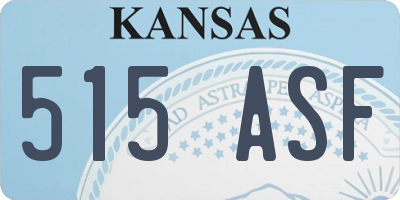 KS license plate 515ASF