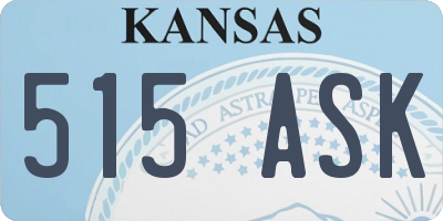 KS license plate 515ASK