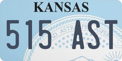 KS license plate 515AST
