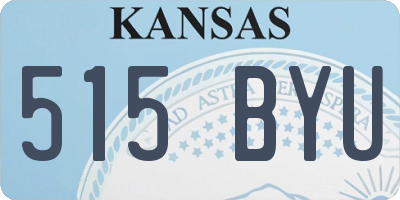 KS license plate 515BYU