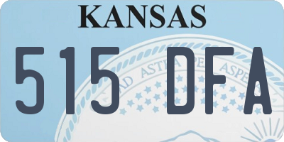 KS license plate 515DFA