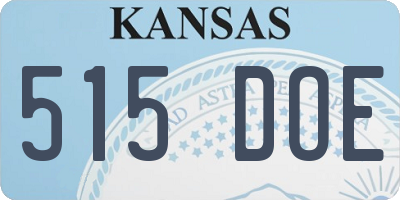 KS license plate 515DOE