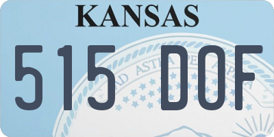 KS license plate 515DOF