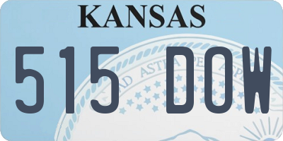 KS license plate 515DOW