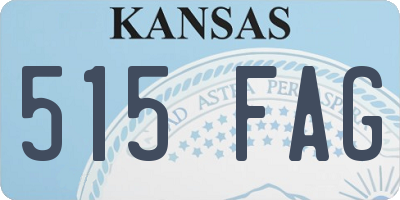 KS license plate 515FAG