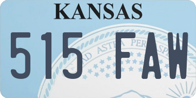 KS license plate 515FAW