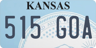 KS license plate 515GOA