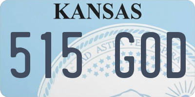 KS license plate 515GOD