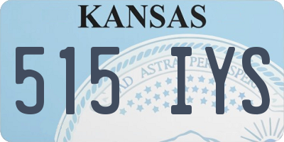 KS license plate 515IYS