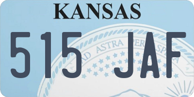 KS license plate 515JAF