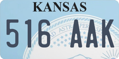 KS license plate 516AAK