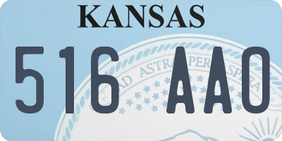 KS license plate 516AAO