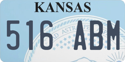 KS license plate 516ABM