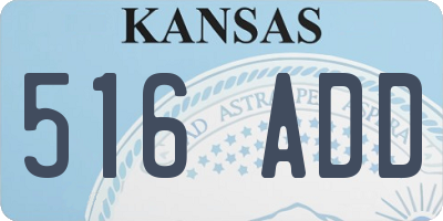 KS license plate 516ADD