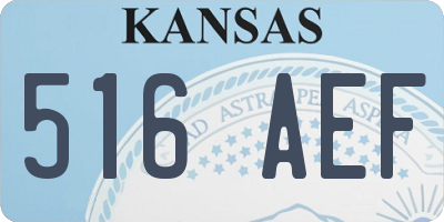 KS license plate 516AEF