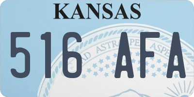 KS license plate 516AFA