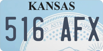 KS license plate 516AFX
