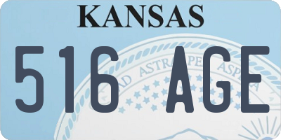 KS license plate 516AGE