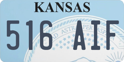 KS license plate 516AIF