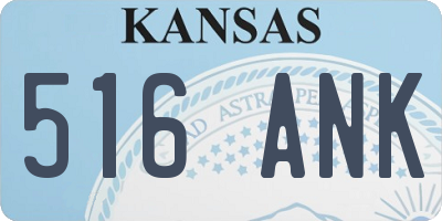 KS license plate 516ANK