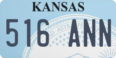KS license plate 516ANN