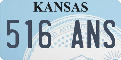 KS license plate 516ANS