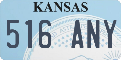 KS license plate 516ANY