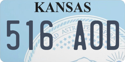KS license plate 516AOD