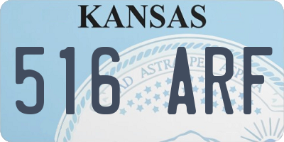 KS license plate 516ARF