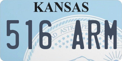 KS license plate 516ARM