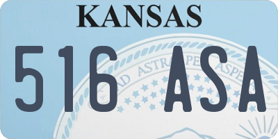KS license plate 516ASA