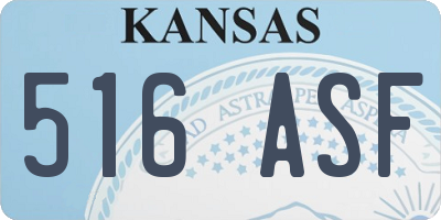 KS license plate 516ASF