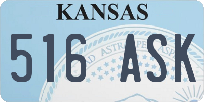 KS license plate 516ASK