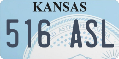 KS license plate 516ASL