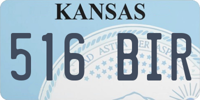 KS license plate 516BIR